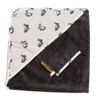 Pericles badcape met washandje Nero 70 cm