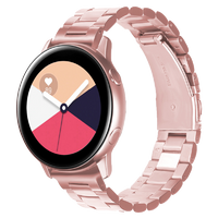 Bandje geschikt voor Samsung Galaxy Watch 40/41/42/44/45/46MM - Geschikt voor Samsung Galaxy Watch 1/2/3/4/5/6/Classic Watch 4/Watch 5 Pro/Watch 6 Classic/Watch Active/Watch Active 2 - Maat One Size - Horlogebandje - Metaal - Roze