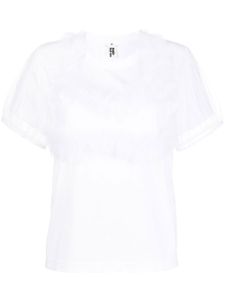 Noir Kei Ninomiya t-shirt à volants - Blanc