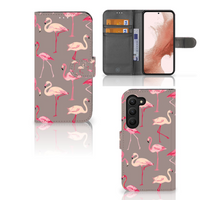 Samsung Galaxy S23 Telefoonhoesje met Pasjes Flamingo