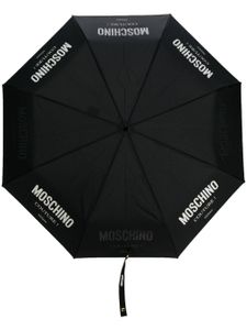 Moschino parapluie compact à logo imprimé - Noir