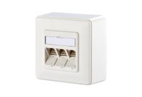 Metz Connect E-DAT modul 3 Port AP Cat.6A, reinweiß Netwerkdoos Opbouw (op muur) CAT 6A 3 poorten Zuiver wit