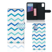 Samsung Galaxy A31 Telefoon Hoesje Zigzag Blauw