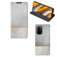 Xiaomi Mi 11i | Poco F3 Book Wallet Case Wood Concrete - thumbnail