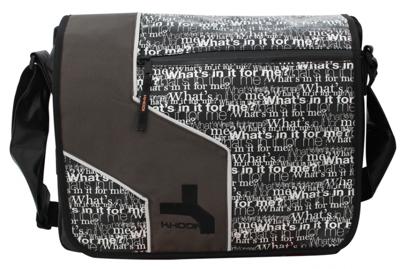 Khodi schoudertas B-Side 34 x 42 cm tarpaulin bruin/zwart Khodi schoudertas B-Side 34 x 42 cm tarpaulin bruin/zwart