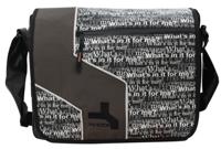 Khodi schoudertas B-Side 34 x 42 cm tarpaulin bruin/zwart