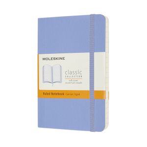 Notitieboek Moleskine pocket 90x140mm lijn soft cover hydrangea blue