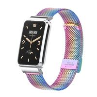 By Qubix - Milanese bandje met case - Multicolor - Xiaomi Smart band 7 Pro