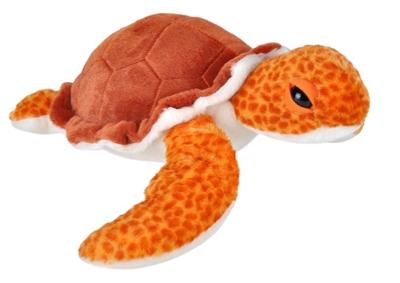 Wild Republic knuffel schildpad junior 38 cm pluche oranje/wit