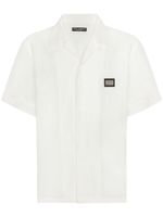 Dolce & Gabbana chemise en lin à plaque logo - Blanc