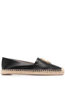 Tory Burch espadrilles à plaque logo - Noir