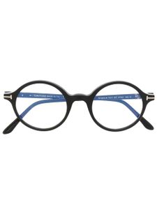 TOM FORD Eyewear lunettes de vue rondes à plaque logo - Noir