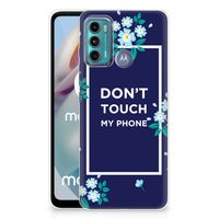 Motorola Moto G60 Silicone-hoesje Flowers Blue DTMP