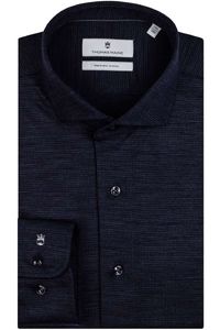 Thomas Maine Tailored Fit Overhemd Marine, Pied De Poule