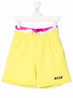 MSGM Kids short de sport à logo imprimé - Jaune