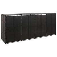 VidaXL Containerberging viervoudig 274x80x117 cm poly rattan zwart - thumbnail