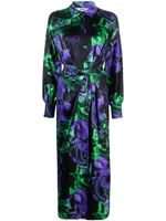 MSGM robe-chemise nouée à imprimé abstrait - Violet