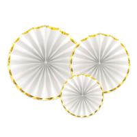 Paper fans wit-goud (3st)