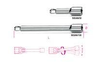 Beta 1/4” verlengstukken, zwenkbaar 900AN/100 - 009000826 - thumbnail