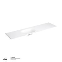 Clou Hammock Wastafelblad Enkele Waskom Links 190cm Compositie 34 Aluite Mat Wit