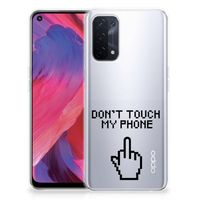 OPPO A93 5G Silicone-hoesje Finger Don't Touch My Phone - thumbnail