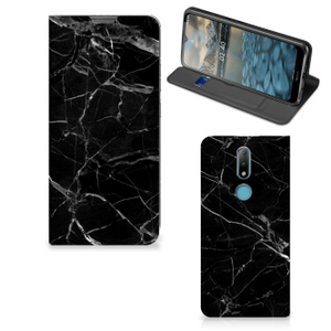 Nokia 2.4 Standcase Marmer Zwart - Origineel Cadeau Vader