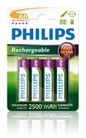 Philips oplaadbare batterij AA NIMH 2500MA (4PCS)