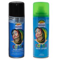 Set van 2x kleuren haarverf/haarspray van 111 ml - Zwart en Groen - thumbnail