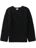 Black Comme Des Garçons pull en laine mérinos à effet usé - Noir