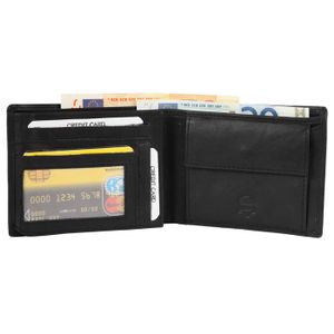 Excellanc leren portemonnee Billfold heren Zwart