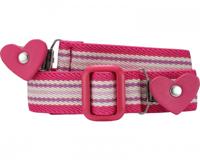 Playshoes riem elastisch met hartjesclip roze streepjes junior maat 1