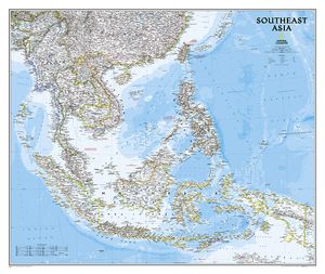 Wandkaart Zuidoost Azië, politiek, 96 x 81 cm | National Geographic