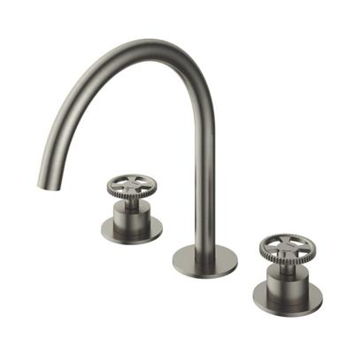 Hotbath Cobber @Work wastafelmengkraan 3 gats geborsteld nikkel Hotbath Cobber @Work wastafelmengkraan 3 gats geborsteld nikkel