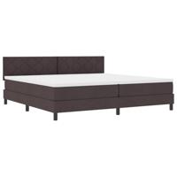 vidaXL Boxspring Bed met Matras Donker Bruin 200x200 cm Stof
