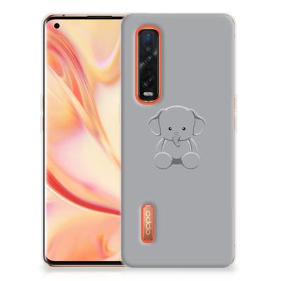 OPPO Find X2 Pro Telefoonhoesje met Naam Grijs Baby Olifant