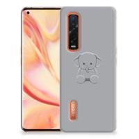 OPPO Find X2 Pro Telefoonhoesje met Naam Grijs Baby Olifant