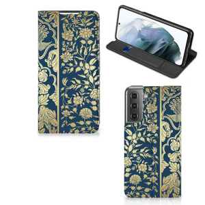 Samsung Galaxy S21 FE Smart Cover Beige Flowers