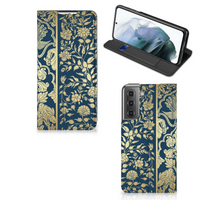 Samsung Galaxy S21 FE Smart Cover Beige Flowers - thumbnail