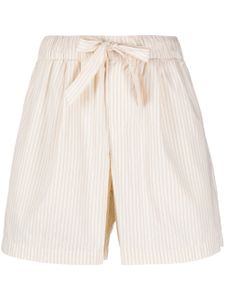 TEKLA striped organic cotton shorts - Tons neutres