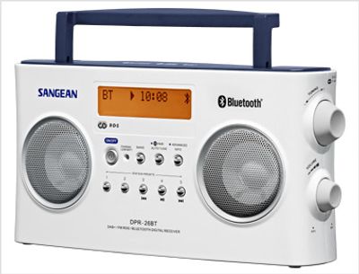 Sangean DPR-26 BT Transistorradio DAB+, VHF (FM) AUX, Bluetooth Acculaadfunctie Wit