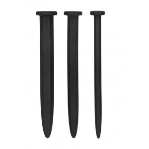 Silicone Rugged Nail Plug Set - Urethral Sounding - Black