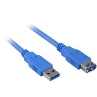 Sharkoon USB 3.0 M>F USB-kabel 3 m Blauw - thumbnail