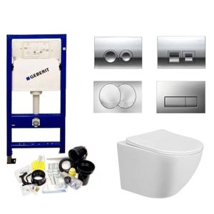 Geberit UP100 Toiletset Design Randloos Bano Set61 met Delta Drukplaat