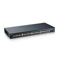 ZyXEL 24-poorts Gigabit Ethernet Smart Managed Rackmount Switch - Fanless Design [GS1900-24] GS1900-48 48 Ports + 2 SFP zwart
