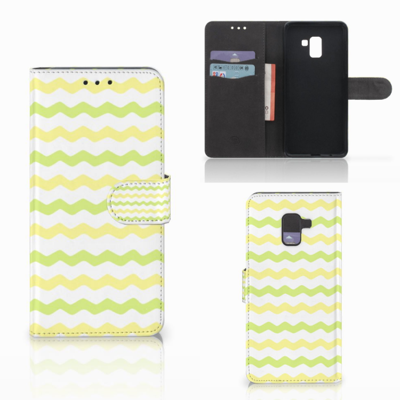 Samsung Galaxy A8 Plus (2018) Telefoon Hoesje Waves Yellow