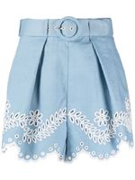 ZIMMERMANN short Junie à broderies - Bleu