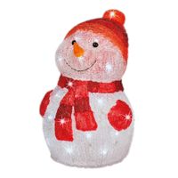 Kerstverlichting Led figuren voor buiten sneeuwpop 25 x 25 x 35 cm met 40 lampjes helder wit