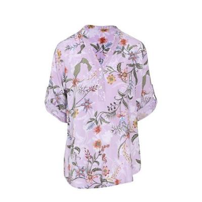 Cassis top met all over print lila