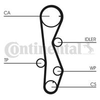 Waterpomp + distributieriem set CONTINENTAL CTAM, u.a. für KIA, Hyundai