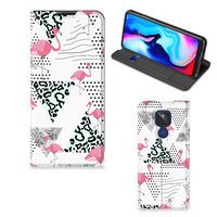 Motorola Moto G9 Play Hoesje maken Flamingo Triangle - thumbnail